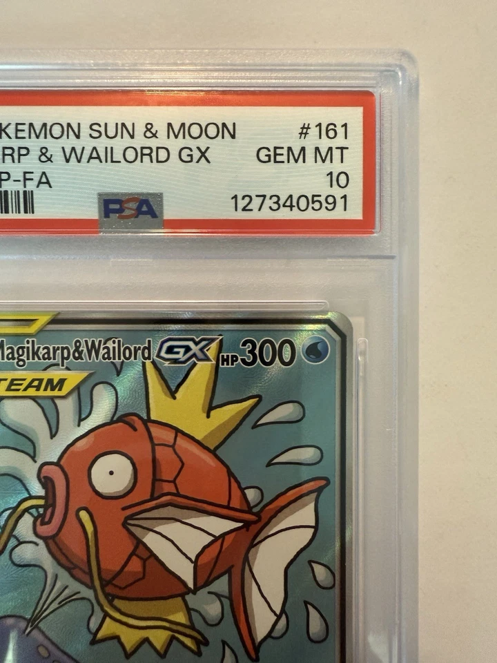 Pokemon Card PSA 10 Gem Mint Magikarp & Wailord GX 161/181 Team Up - Image 4 of 4