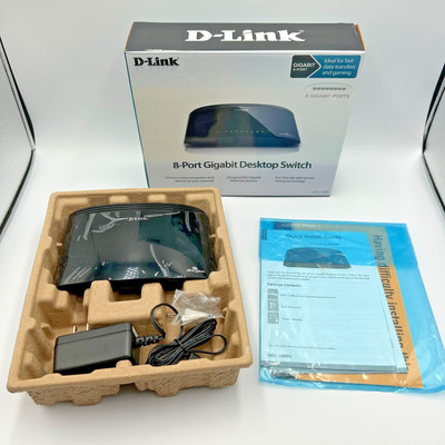 D-Link DGS-1008G 8-Port Desktop Ethernet Switch For Fast Data Transfers & Gaming