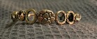 Vintage 4” w Gold/Silver tone Circle Bangle Bracelet Stone Look Free Shipping