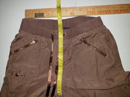 Vintage Y2K Girls Limited Too Cargo Side Pockets Beaded Stud Brown size 12 - Picture 5 of 7