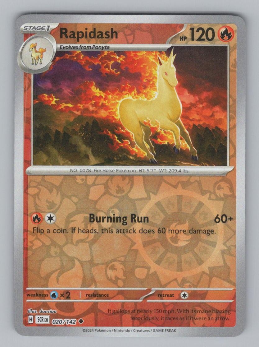Rapidash 20/142 Uncommon Stellar Crown Pokemon Reverse Holo NM