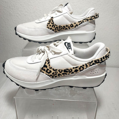 Nike Waffle Debut Women 7 Sesame Black Leopard HF 1856 001 Sneakers Shoes New
