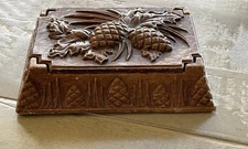 VINTAGE Burwood Products Rustic Outdoors Lodge Acorns Pinecone Trinket Cards Box