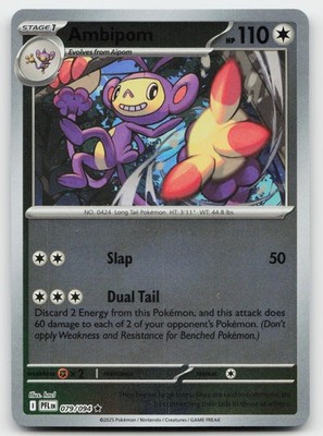 Ambipom - 079/094 #79/94 (Reverse Holo) (NM) ME02: Phantasmal Flames PFL Pokemon