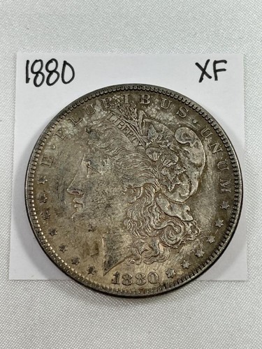 Dólar de plata Morgan 1880, detalles XF, grado C13,3 - Imagen 1 de 8