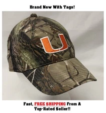 University of Miami Hurricanes Football REALTREE AP HD Camo Deer Hunting Hat/Cap