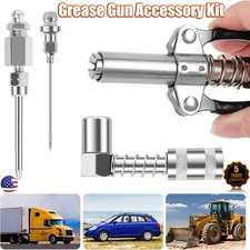 90 Degree Grease Gun Coupler & Needle Dispenser & Injection Needle Tips with Cap