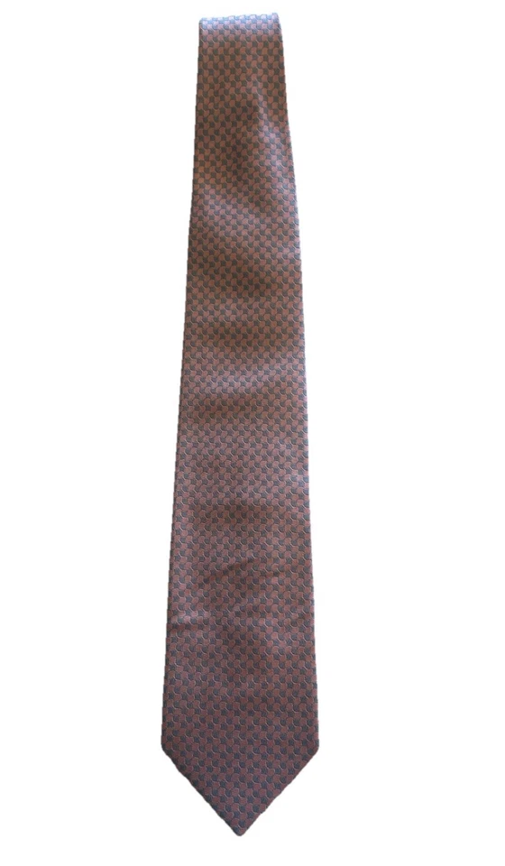 Corbata de diseñador Giorgio Armani rosa azul a cuadros 3,75” seda para hombre hecha en Italia Foto 4 de 4