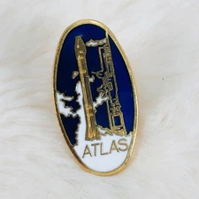 Vtg Atlas Rocket NASA Enamel Lapel Pin