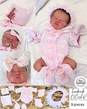 Handmade Newborn Girl Doll Gift Clothes Set OOAK Reborn Baby Vinyl Silicone