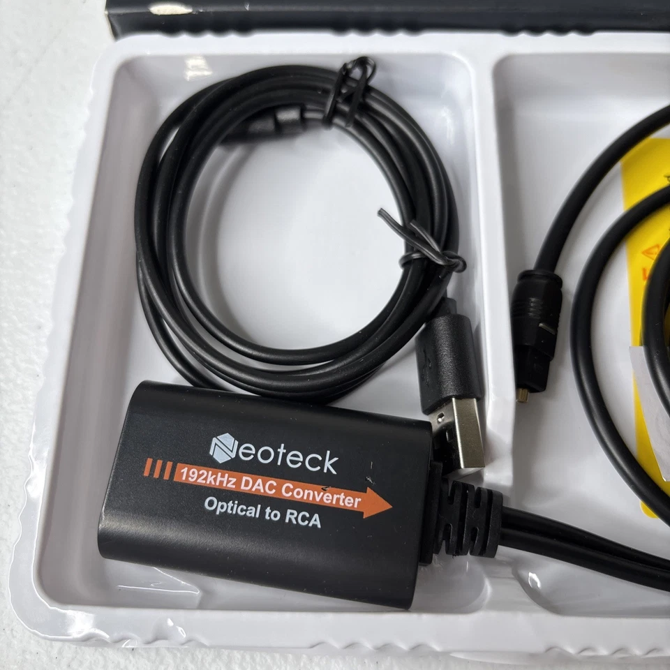 Neoteck DAC 192KHZ Converter SPDIF Optical to RCA Cable Audio Adapter 3ft T11 - Image 2 of 4