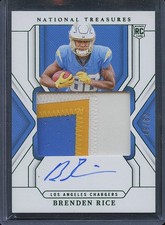 Brenden Rice 2024 National Treasures Auto Autograph Patch RC Chargers 49/82
