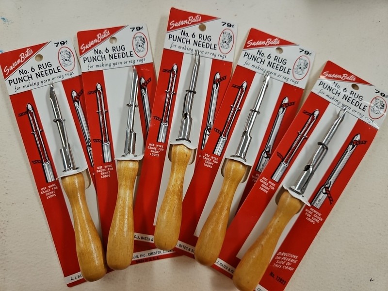 Lot of 6 Vtg Rug Punch Needles Susan Bates No 6 Needle Made USA Yarn or Rag Rugs