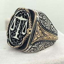 925 Silver Scale Lawyer Men Handmade Libra Ring
