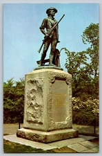 Vintage Minute Man Statue Postcard Concord Massachusetts by Tichnor Bros