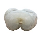 Vintage Ivory Pillbox Hat Veil Netting Double Bow Cocktail Fascinator White