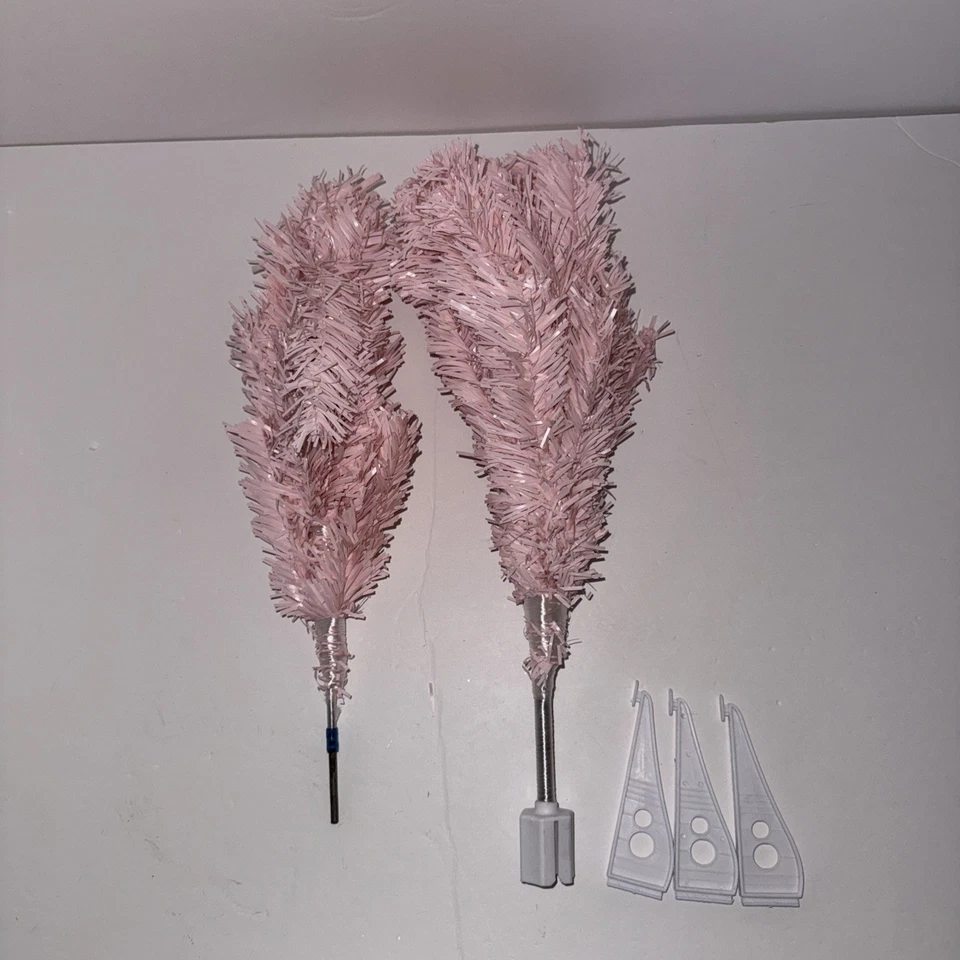 2 piece, 3-ft Pink Artificial Christmas Tree Bendable Branches with mini stand - Image 3 of 3