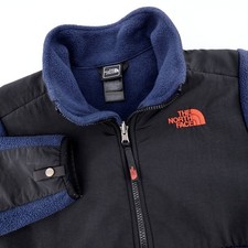 The North Face Fleece Jacket Kids Boys Medium 10 12 Blue Black Logo