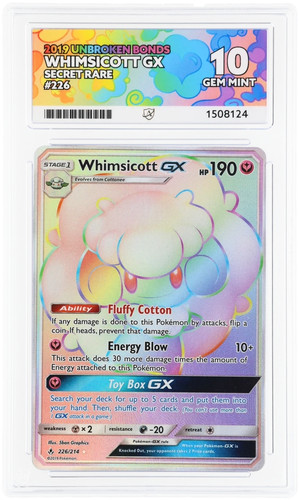 ACE 10 Whimsicott Gx 226/214 Unbroken Bonds Gem Mint Pokemon