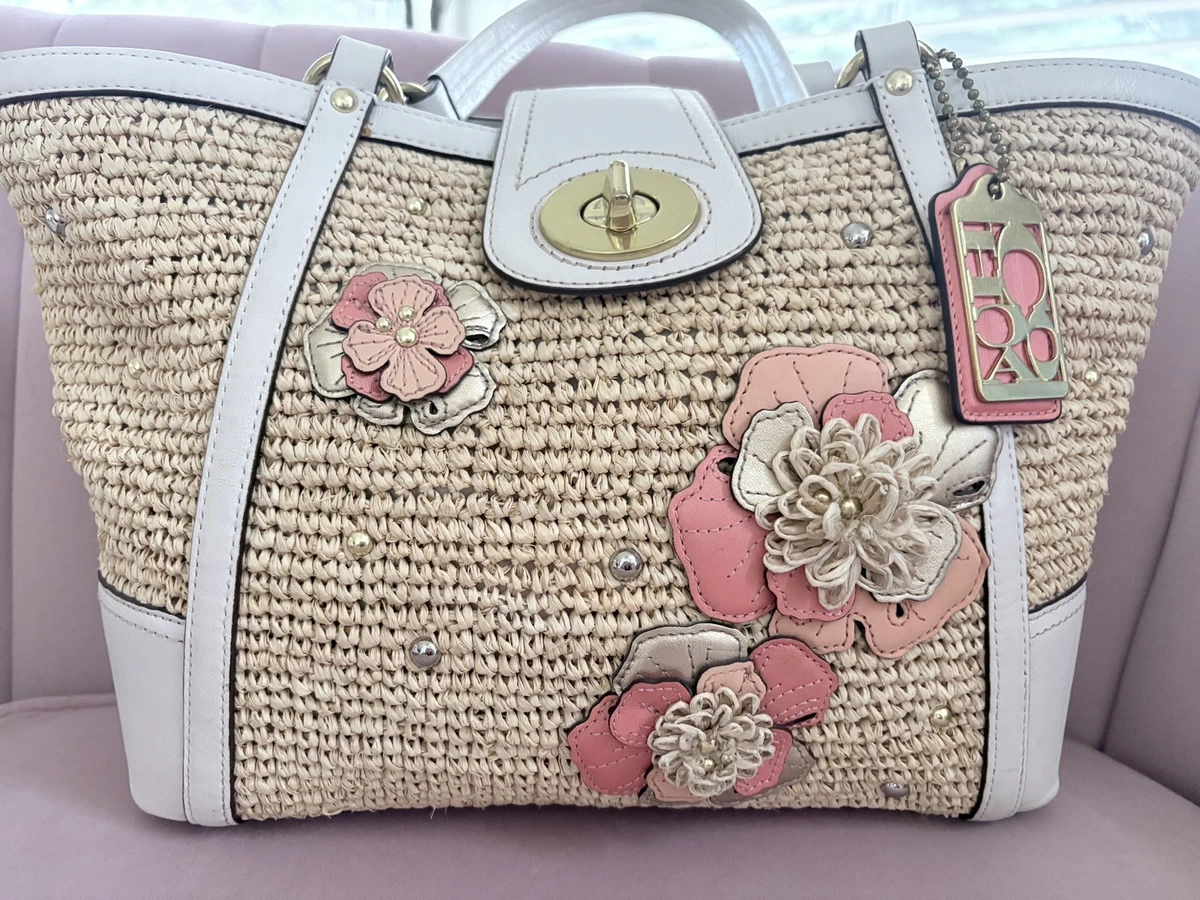 Coach Floral Bags & for Straw Exterior Women for sale | eBay
