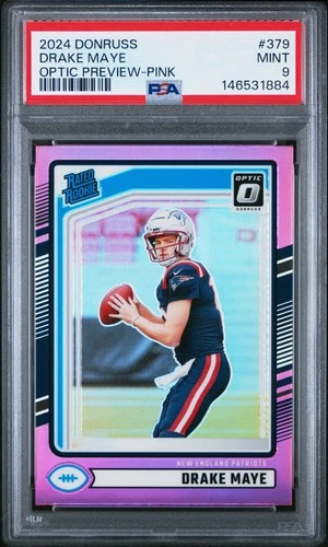 2024 PANINI DONRUSS OPTIC PREVIEW-PINK #379 DRAKE MAYE ROOKIE RC PSA 9