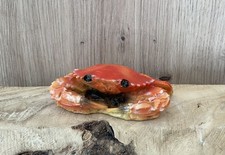 Deko Figur Statue Krabbe Krebs Kunststein Vintage Orange Maritim Meer Strand