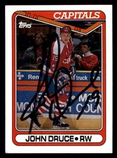 1990 Topps Hockey #298 John Druce Signed Autograph (no COA)