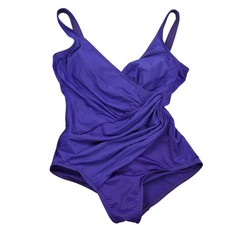 Miraclesuit 1 Piece Swimsuit Women 8 Purple Tummy Control Wrap Beach Resort