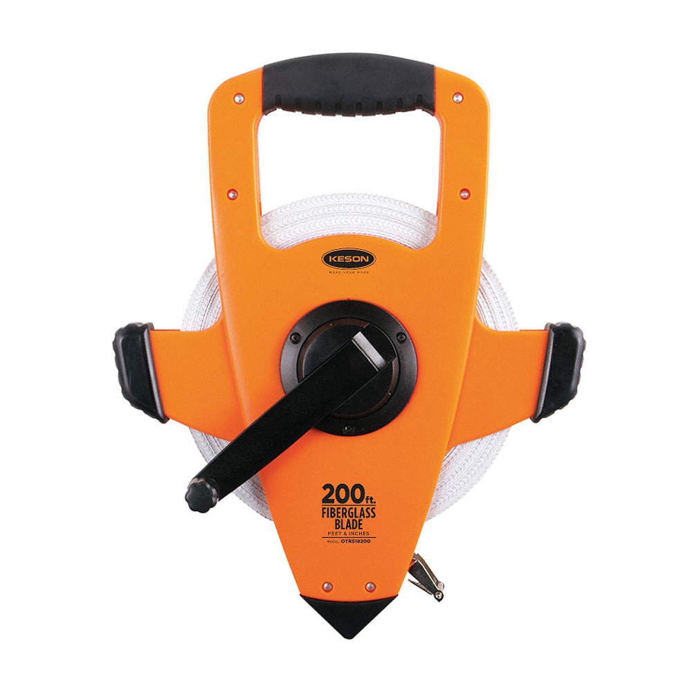 KESON OTRS18200 Long Tape Measure,1/2 In x 200 ft,Orange 6XGT6