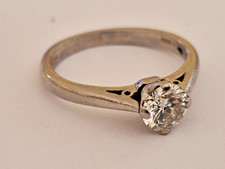 950 Platinum 0.65 - 0.68ct Diamond Solitaire Ring. Size K1/2.
