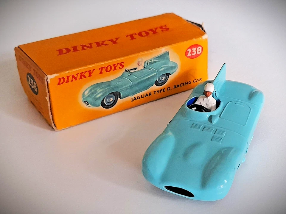 Vintage Dinky Toys 238 Jaguar D Type Turquoise - Near Mint with Good Box