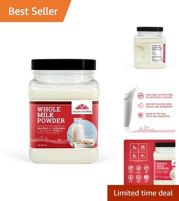 Nutritious Whole Milk Powder, 1 Pound Jar - For Milkshakes & Homemade Recipes