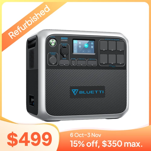 BLUETTI AC200P 2000W/2000Wh Power Station Solar Generator for Power Outage