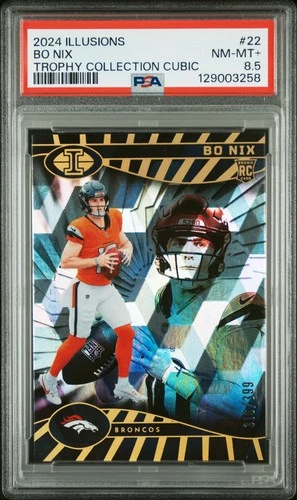 2024 PANINI ILLUSIONS TROPHY COLLECTION  CUBIC #22 BO NIX RC 316/399 PSA 8.5