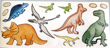 Dinosaur Sticker Sheet 5x12 Scrapbooking Journaling Prehistoric NOS Tumblebeasts