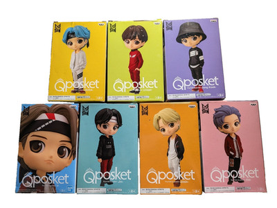 BTS TinyTAN MIC Drop Q Posket Set of 7   Version A   Displayed, With Boxes
