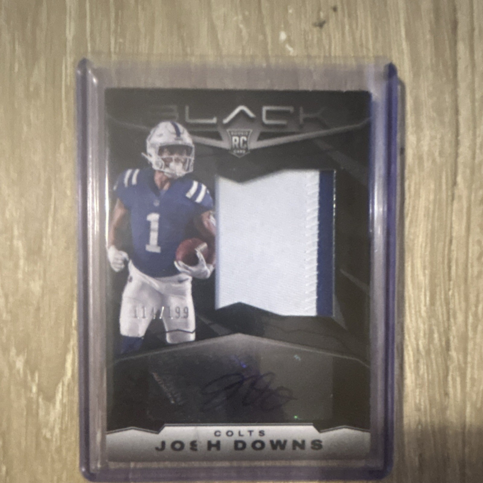 Josh Downs Panini Black #212 Patch Autograph-Royal