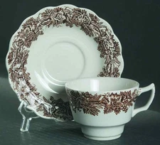Booths Vine and Wheat Brown Cup & Saucer 38882