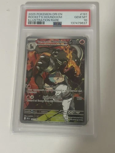 PSA 10 Team Rocket's Houndoom 191/182 Destined Rivals Illustration Rare Holo