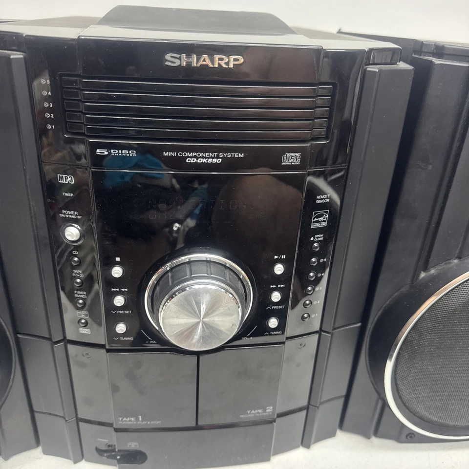 Sharp CD-DK 890 AM/FM Tuner, Dual Cassette Deck And 5 Disc Changer Tested - Image 2 of 4