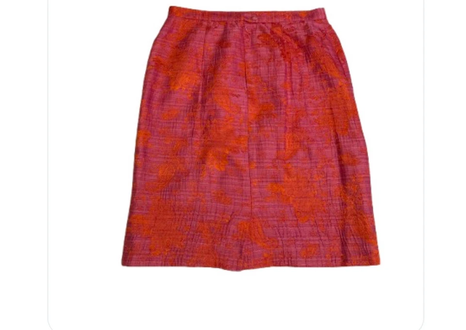 Traje para mujer Bergamo by EBI talla 10 rosa naranja chaqueta y falda vintage hecho en EE. UU. Foto 3 de 4