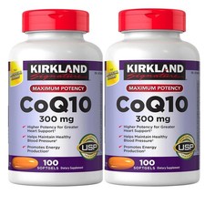  1 1  Kirkland Signature CoQ10 300mg 100 Softgels  X 2 bottles