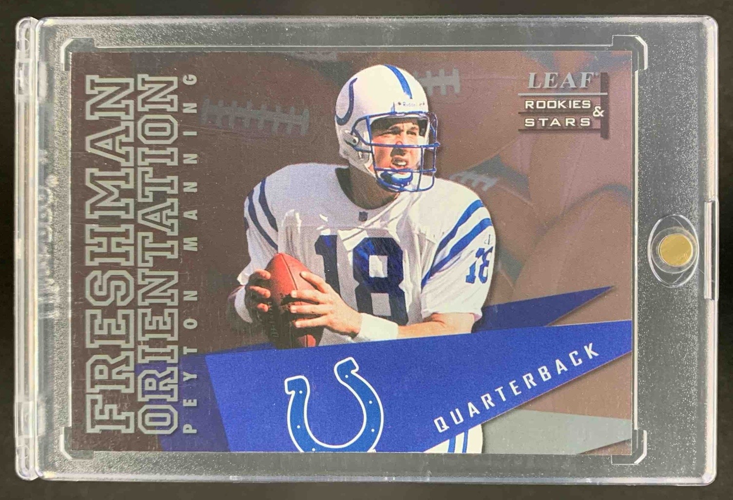 Peyton Manning 1998 Leaf Rookies & Stars Freshman Orientation RC Colts /2500