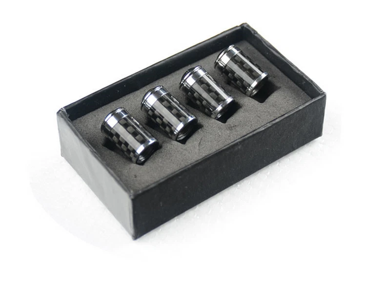 Tapas de vástago de válvula de rueda de neumático de fibra de carbono de alta calidad para Porsche 4X Foto 4 de 4