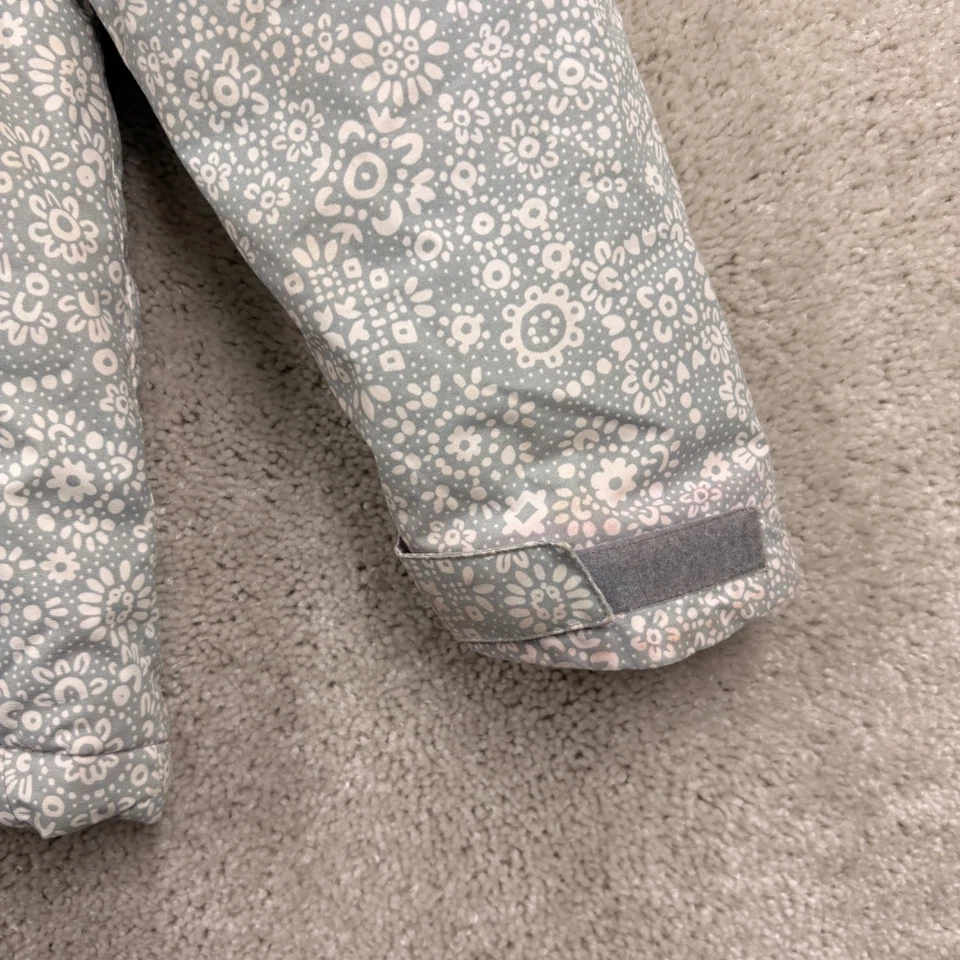 Chaqueta de esquí Columbia para niñas talla grande 14-16 gris floral con capucha aislante nieve Foto 4 de 4