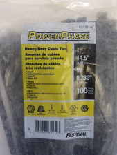 FASTENAL POWERPHASE P/N: 63132 14.5" HEAVY-DUTY CABLE TIES INDOOR/OUTDOOR NYLON