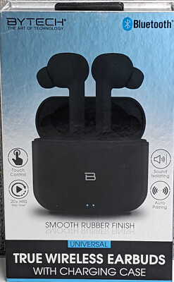 Bytech True Wireless Earbuds with Charging Case - Black