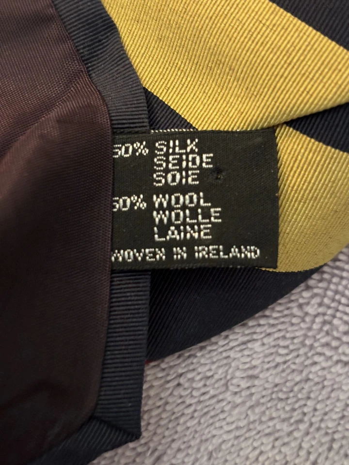 Corbata de popelina irlandesa real Atkinson’s rayas de seda/lana 3 5/8" de ancho x 56" de ancho Irlanda nueva sin etiquetas Foto 4 de 4