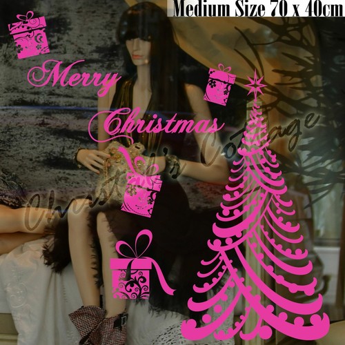 60- 110CM Huge Luxury Merry Christmas Tree Gift Present Shop Window Wall Sticker - Picture 6 of 17