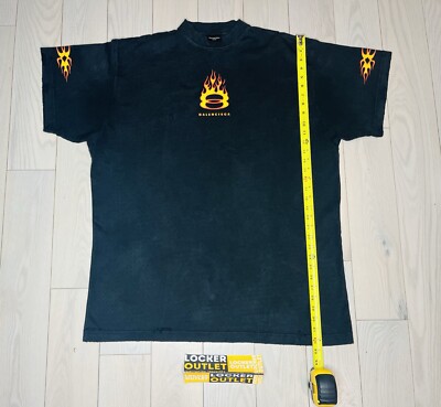 BALENCIAGA BURNING UNITY ロゴ Tシャツ　Lサイズ BALENCIAGA】BURNING UNITY ロゴ Tシャツ オーバーサイズ (BALENCIAGA